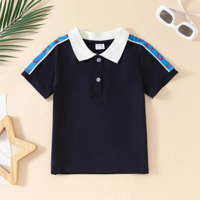 Unisex Cotton POLO Shirt Short Sleeve Turn-down Collar Children's Summer Casual Wear Student Friendly Comfortable T-shirt