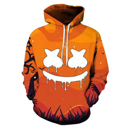 Funny Mens Halloween Smiling Face Hoodie 3d Print  Men Hooded Sweatshirt Men's Clothing Men Oversized  Sweatshirts Hoodie