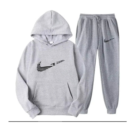 Men Tracksuit 2 Pieces Sets Hooded Sweatshirt +Drawstring Pants Male Hoodies Running Sportswear Men Women Autumn Sportwear