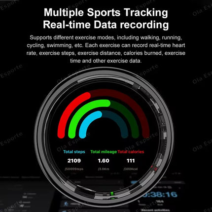 For Smart Ring Hd Screen Tiktok Control 5ATM Waterproof for  Smartring for Women Men Rings Heart Rate Monitor Newest Version R13
