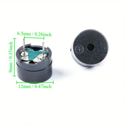 10PCS Passive Buzzer 12MMx8.5MM 12085  Resistance 3V 5V 9V 12V in Common Use Mini Piezo Buzzers Kit, for Arduino