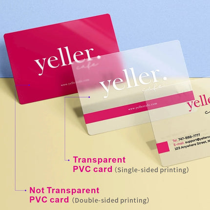 20-500PCS Custom Transparent PVC Business Card Colorful Printing Personalized LOGO Text Thank You Card Free DESIGN 0.38mm