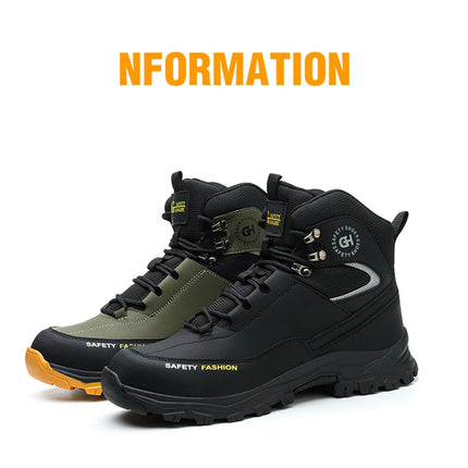 Construction Safety Shoes Men Waterproof Work Boots Anti-smash Steel Toe Shoes Puncture-Proof Indestructible Shoes Safety Shoes
