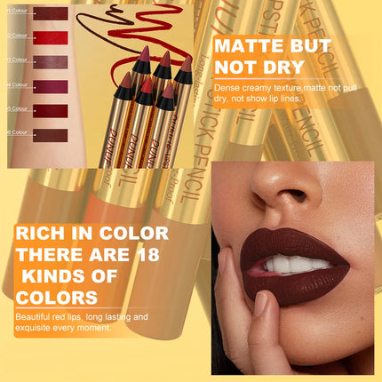 Waterproof Matte Lipliner Pencil Dark Red Contour Tint Lipstick Long Lasting Non-stick Cup Lip Liner Sexy Lips Makeup Cosmetics