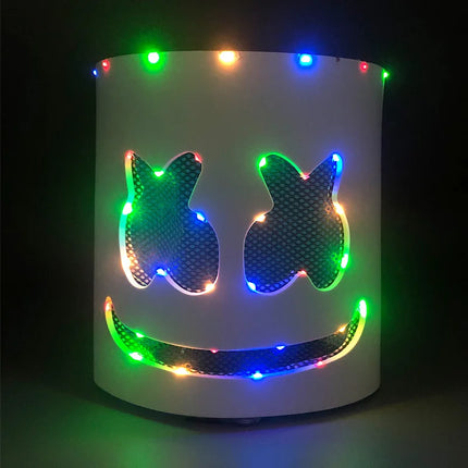 Hot sale Luminous Head Cover luminous DJ Marshmello mask Glowing Cosplay Headgear for Neon Night Club Music Rave Props