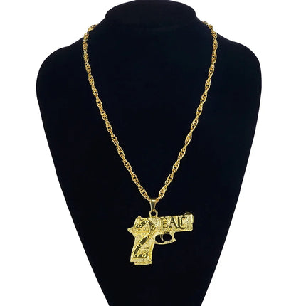 Golden Plated Hip Hop Rock Necklace Stainless Steel US Dollar Money Sign Pendant Necklace Mens Women Jewellery Gift