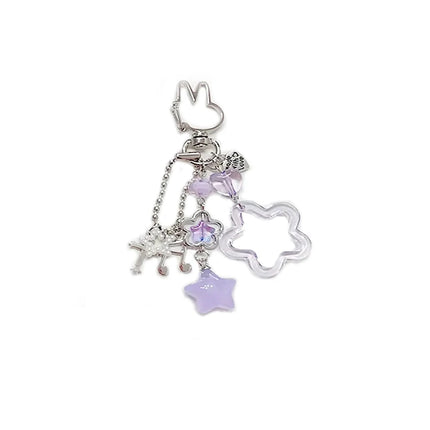 Creative Handmade Bunny Keychain Coquettish Star Keychain 1pcs