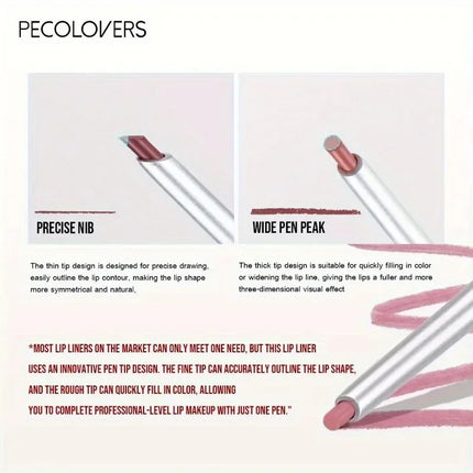 Slanted Tube Lip Liner, Lipstick Lip Pencil, Waterproof Lipstick Pen,Long-Lasting,Matte Lip Liner