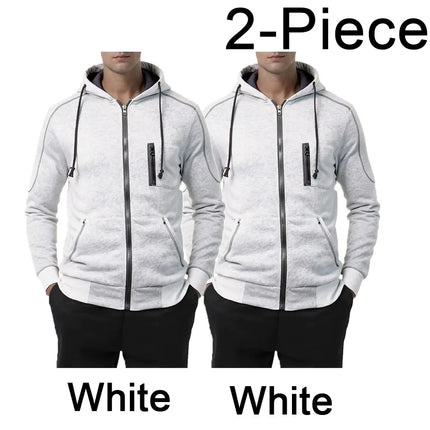 Men's Full Zip Hoodie Jacket Hooded Plain Pocket Sports Outdoor Daily Sports Hot Stamping Designer Basic Casual Sweatshirts