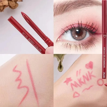 6 Colors Eyeliner Pencil Waterproof Long-lasting Red Black Brown Eyeliner Easy Wearing Quick Dry Smooth Eye Liner Gel Eye Makeup