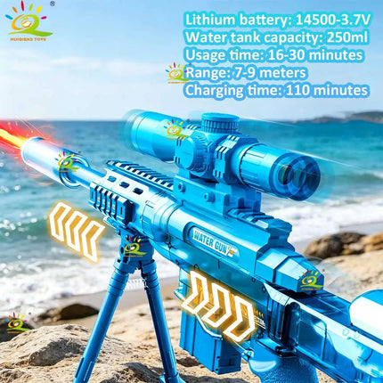 HUIQIBAO 2026 New Ultra-Cool Sniper Electric Water Gun, High-pressure, Multiple Shots, Large Capacity, Summer Beach