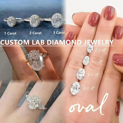 With IGI Certificate Oval Shape Lab Grown Diamonds CVD HPHT 1ct 1.5ct 2ct 2.5ct 3ct 5ct Laboratory Diamond Wholesales