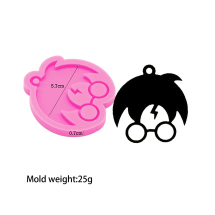 1pc Resin Magic Series Epoxy Keychain Silicone Molds Casting, DIY Fondant Cake Chocolate Mould