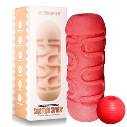 Male Masturbator Cup Penis Trainer with Sucking Ball Realistic Vagina Penis Massage Reusable Masturbator Oral Sex Toys for Men