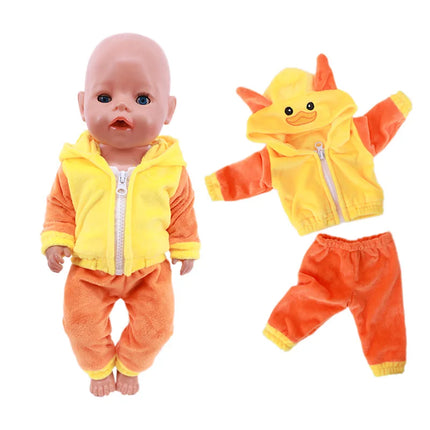 Summer Short Sleeved Set Animal Pattern Jumpsuit Pajamas For 43cm Baby Doll&18inch American Doll Accessories,Our Generation Gift