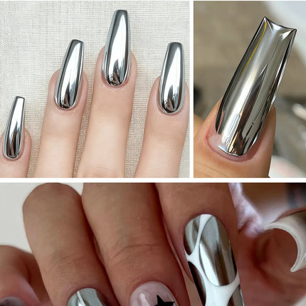 AWStorG 5ML Super Silver Metallic Gel Nail Polish Metal Effect Painting Gel Chromes Varnish Semi Permanent for Nail DIY