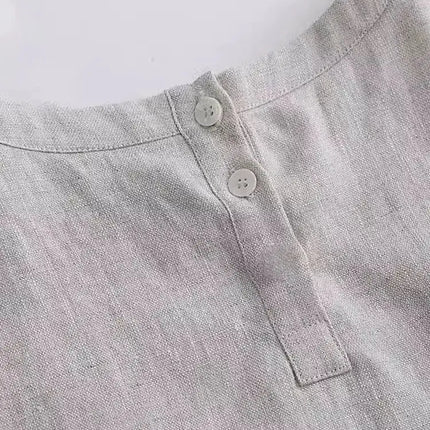 Loose Cotton Linen Vest Women's Summer New Plus Size Fat MM Outerwear Inner Match Svel T-shirt Top Versatile Round Neck