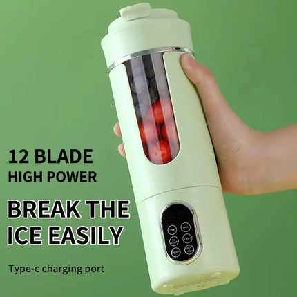 Portable Citrus Press Juicer Wireless Usb Charging Mini Juicer Crushed Ice Electric Juicing 12 Blade Fresh Juice Blender