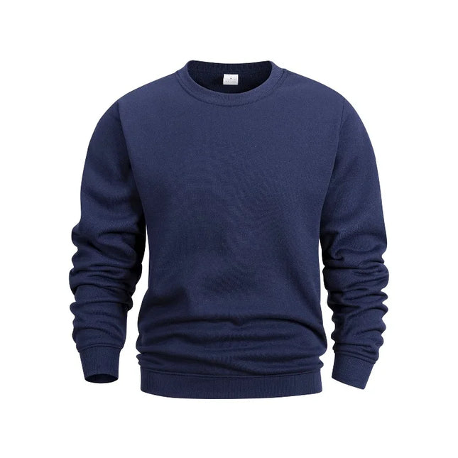Men's Crew Neck Sweatshirts Solid Color Sweatwear Spring Outdoor Casual Daily Long Sleeve Pullover Hoodie Man Sportswear