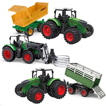 Large Scale Tractor Toys DIY Farmer Car Playset Toy Transport Trailer Engineering Birthday Gifts