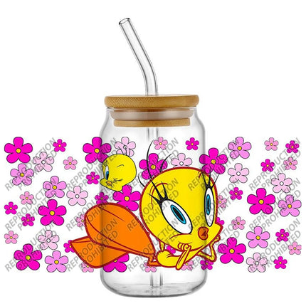 New Product Little Yellow Duck Waterproof DIY Decals 3D Transfers Stickers 16oz UV DTF for Glasses cup Wraps