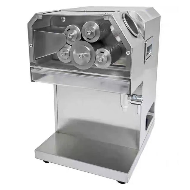 5 Rolls Stainless Steel Automatic Commercial Sugarcane Press Machine, 90%High-Yield Juicer, 0.75kw, Compatible with 220v/110v