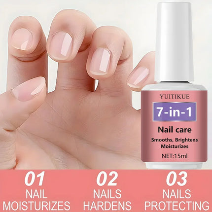 YUITIKUE 7-in-1 Nail Care 15ml - Smooths, Brightens & Moisturizes Nails, Not Sticky, Easy to Absorb, Hardens & Protects