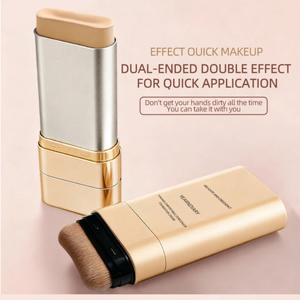 2-in-1 Concealer Foundation Stick - Long-Lasting Full Coverage, Lightweight & Moisturizing, Dual-Ended for Easy Application