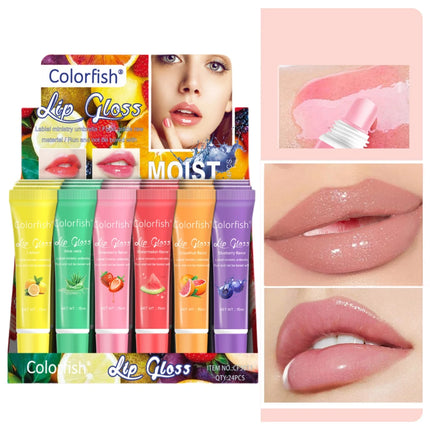 24PCS Flower and Fruit Lip Balm set moisturizes, improves lip condition and moisturizes Valentine's Day gift party gifts
