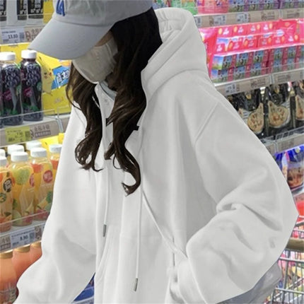Y2K Oversized Candy Color Coat Personality Solid Color Women's Hoodie Fashion Punk Harajuku Couple Up Hoodie Tops Clothes