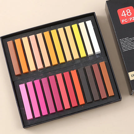 Professional Soft Pastel Sticks Set - 48/36 Vibrant Colors & High Pigment - Premium Artist Chalk for Blending, Layering, Mural A