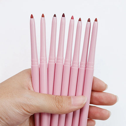 15colors Custom Bulk Lipliner Private Label Pink Package Vegan Lipstick Waterproof Rotating Multi-functional Lip Liner Makeup