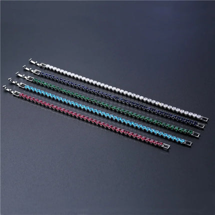 4mm Micro-inlaid Zircon Tennis Bracelet for Women 2025 New Men Bracelet Homme Jewelry Accessories Wholesale