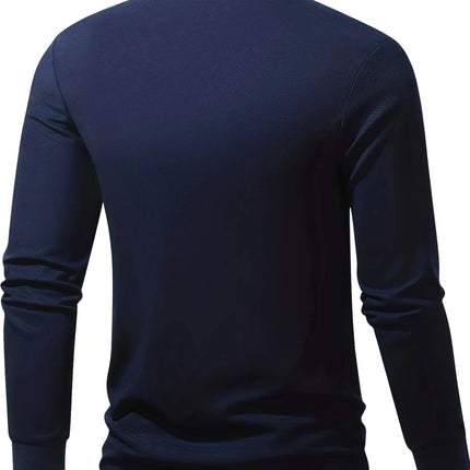 Men's long-sleeved polo shirt with embroidered spring and autumn casual polo shirt