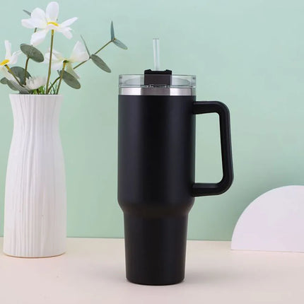Mug Tumbler 40oz with Straw Handle Coffee Insulated 304 Stainless Steel Car Cup Keeps Cold Beer with Lids Tumbler Thermos Cup
