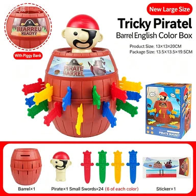Funny Prank Toy Set Pirate Bucket With Sword Crocodile Bite Finger Game Novelty Tabletop Joke Toys Interactive Party Game For Ki