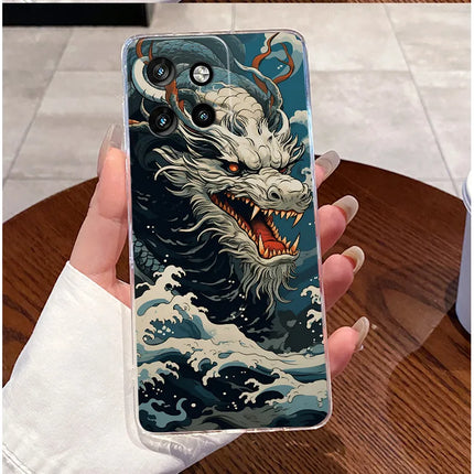 Soft Silicone TPU Clear Case For Motorola Edge 50 Neo 5G/Moto S50 5G Viral Elegant Kitten Painted Casing Shockproof Cover
