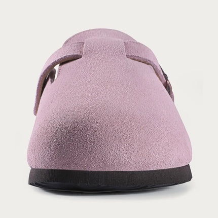 Kidmi Summer Clogs for Women Men Suede Clogs Adjustable Buckle Slip-on Cork Footbed Mules Clogs Antislip Sole Slippers Unisex