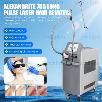 755Nm 1064Nm Dual Wavelength Alexandrite Long Pulse Laser Hair Removal Machine With Advanced Cooling System For All Skin Types