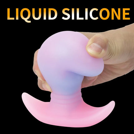 Glow in The Dark Colorful Silicone Buttocks Butt Plug Soft Women's Gay Men Prostate Massager