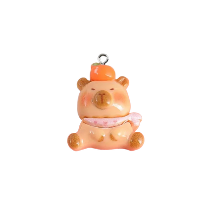 10pcs Cute Small Bear Charms Kapibala Resin Pendant For Jewelry Making Accessories DIY Earrings Necklace Keychain