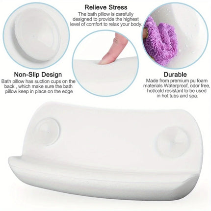 Non-slip Bathtub Headrest Cushion SPA Bath Pillow Soft Waterproof Bath Pillows with Suction Cups Easy To Clean for Bathroom