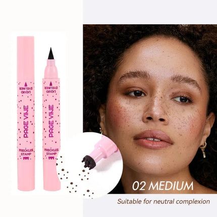 Makeup PAGE VINE Natural freckle Pen Double Head Eyeliner Long-lasting and easy to apply makeup freckle Eyeliner pen