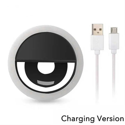 LED Selfie Ring Light with Phone USB Charge Compatible with iPhone Samsung Xiaomi Huawei Poco Mobile Lens Selfie Lamp for  Photo