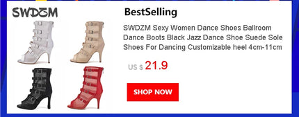 SWDZM Ballroom Women Latin Dance Shoes Modern Pole Dance Shoes Salsa Tango High Heel Adjustable Latin Shoes For Girls Ladies