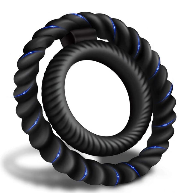 2 Types Silicone Cock Ring Scrotal Stretcher Delay Ejaculation Penis Ring Enlargement Male Chastity Device Sex Toys for Men