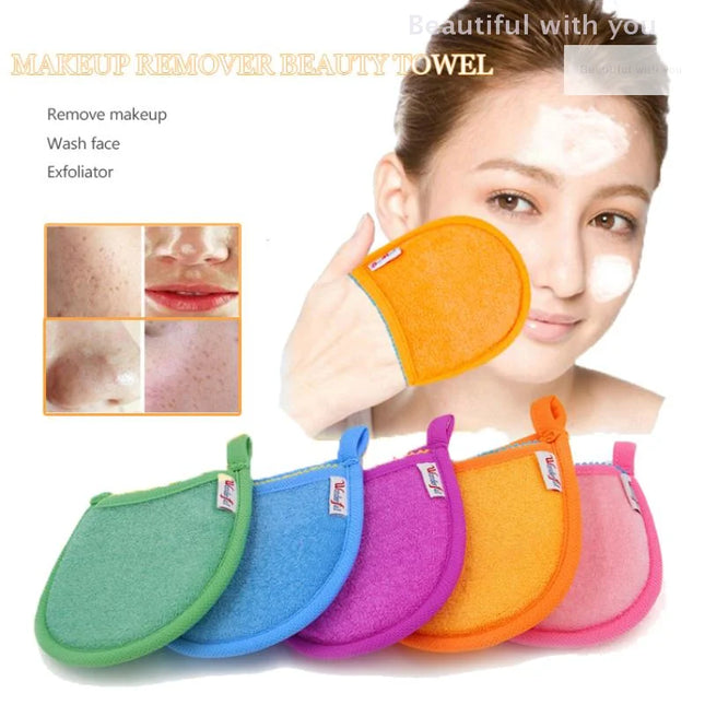 NewFace Wash Makeup Remover Puff Suitable For Home Or Travel Mitten Face Cleansing Cloth Glove Towel Bath Soft Bubble Mild Pad