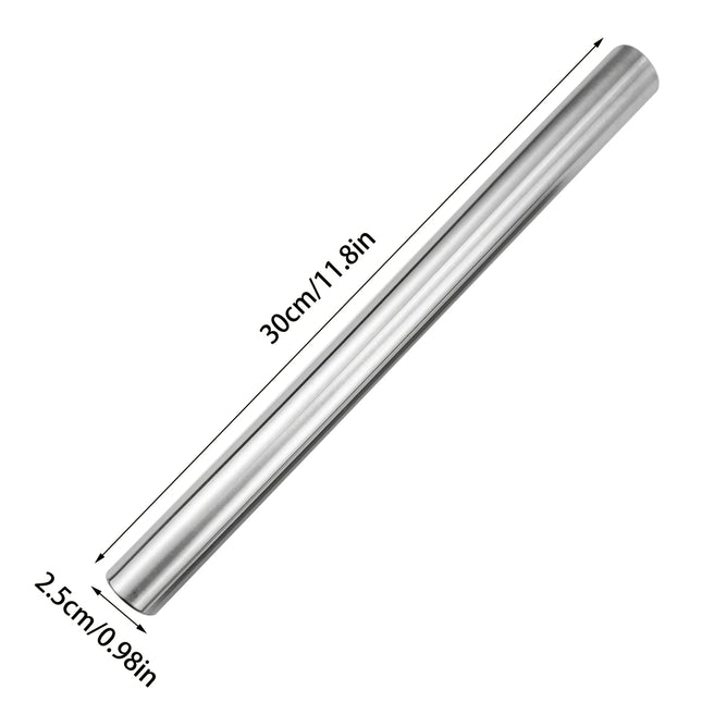 Stainless Steel Rolling Pin Kitchen Utensils Dough Roller Bake Pizza Noodles Cookie Dumplings Making Non-stick Baking Tool