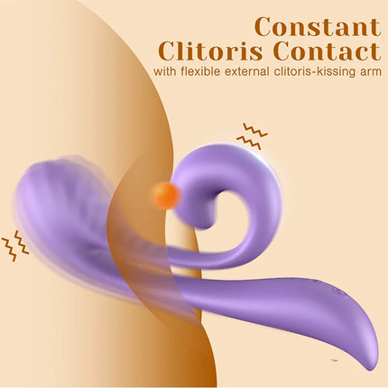 Tracy's Dog Clitoral Kissing G Spot Rabbit Vibrator Adult Toys Double Stimulation 10 Vibrations Flexible Sex Toy Full Silicone