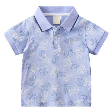Basketball Shirt Boys And Toddlers' Short Sleeve Shirts Fashion Boys Turndown Printed Shirt ملابس اطفال